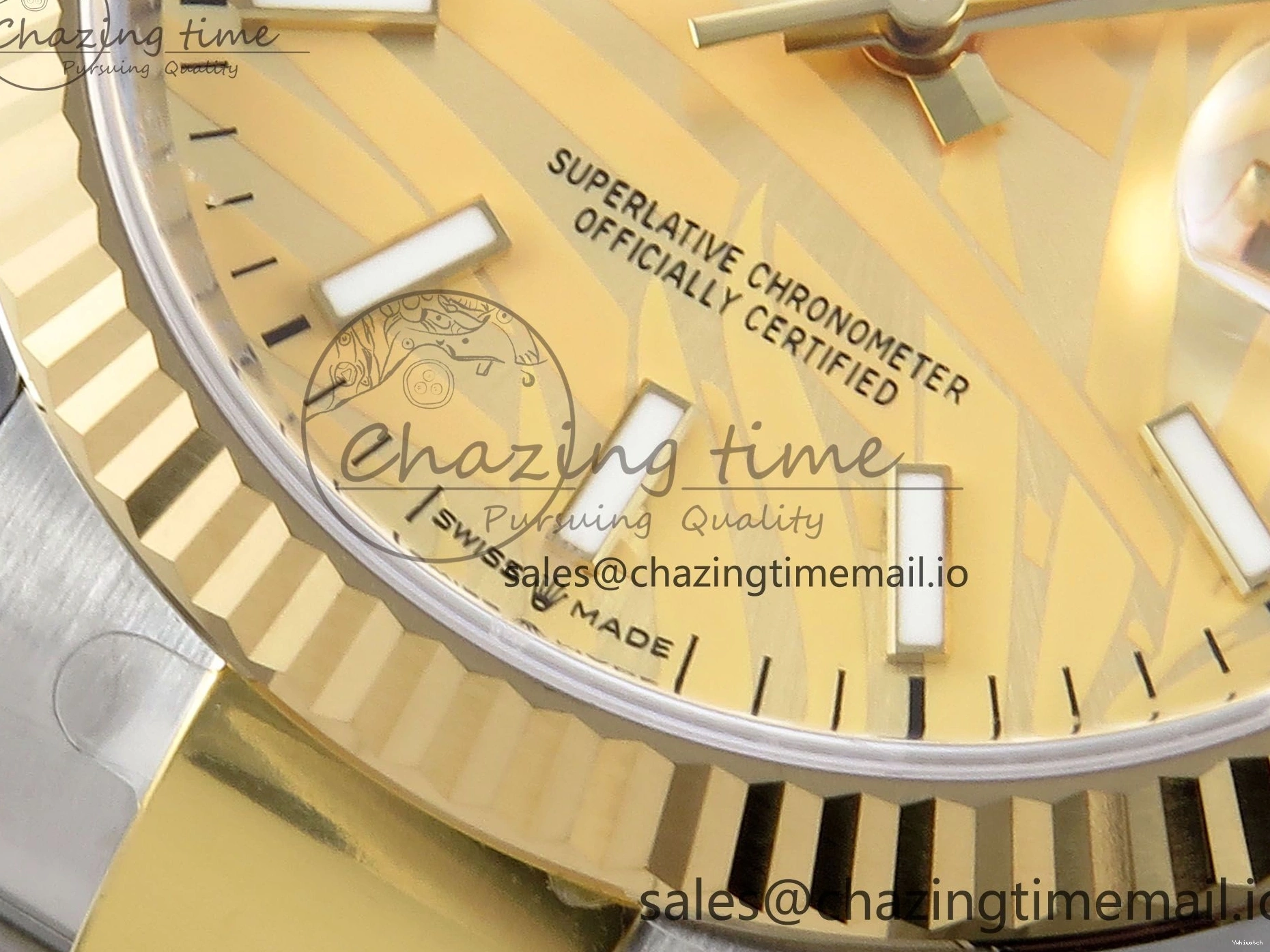 126233 Edition YG Dial 36 A3235 Bracelet on YG Best Leaf SS Stick Oyster DateJust EWEF 0505